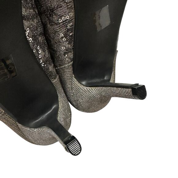 J.Renee Henretta Silver Sequin Bow Glitter Pointed Heels Size 9.5 Formal Wedding - Picture 10 of 15